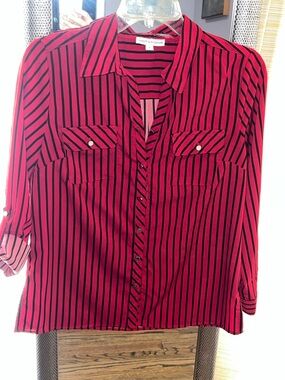 Notations Button-up Collared Blouse